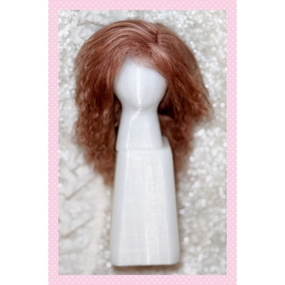 Luts 9" BJD Balljointed Doll Fluffy Soft Mohair Pink Brown Wig SD Dollfie Delf